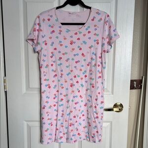 Lands' End Pink and Gray Nightgown